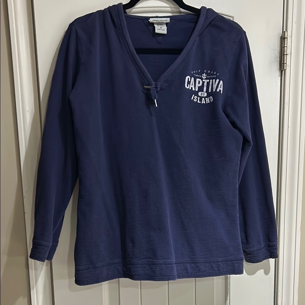 Navy Blue Casual Pullover Sweatshirt